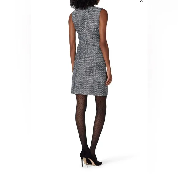 Adam Lippes Collective Gray Tweed Sheath Dress Sleeveless Crew Neck Size 12