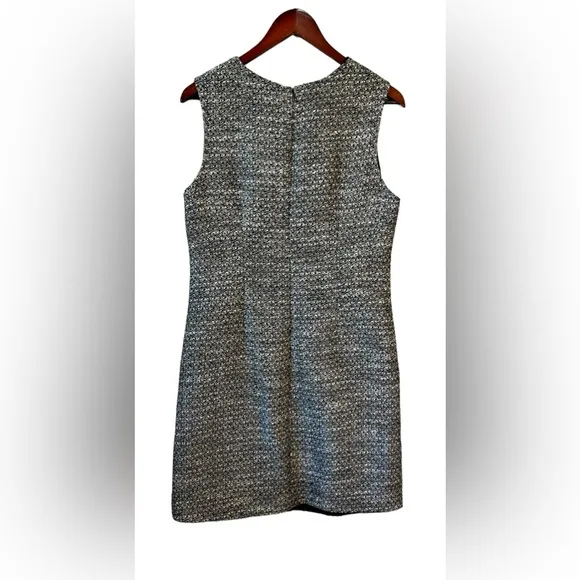 Adam Lippes Collective Gray Tweed Sheath Dress Sleeveless Crew Neck Size 12