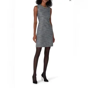 Adam Lippes Collective Gray Tweed Sheath Dress Sleeveless Crew Neck Size 12