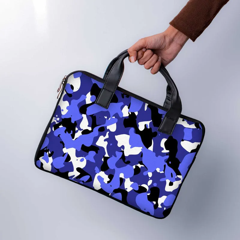 Army Blue Laptop Sleeve With Handle