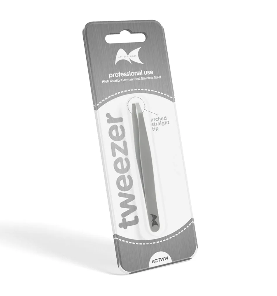 Artists Choice Arched Straight Tip Tweezer Stainless Steel