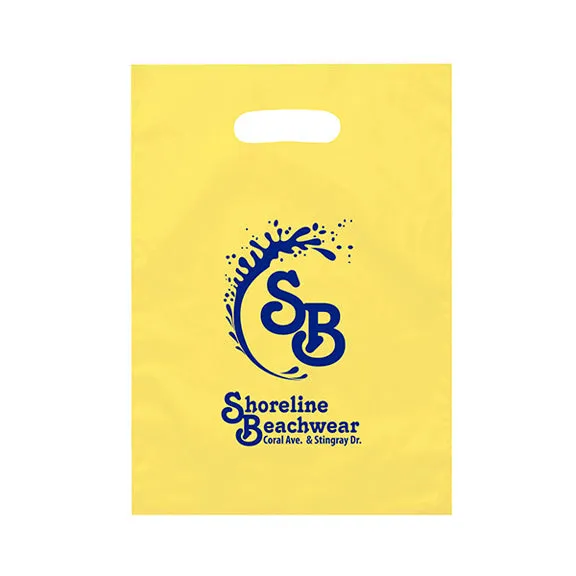 Aster 9 1/2 x 14  FROSTED DIE CUT BAG-Ink Imprint