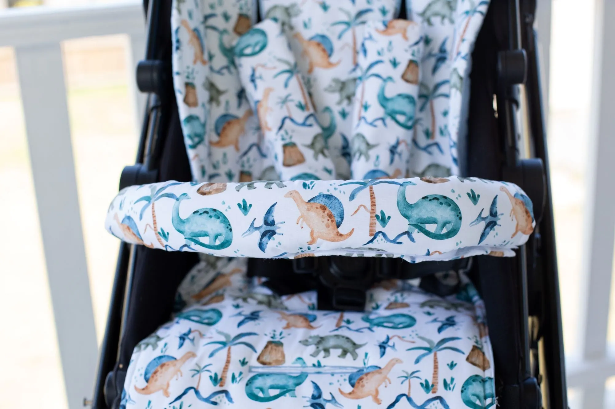 Bambella Designs Pram Bar Cover | Wild Dinosaurs