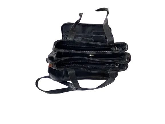 Black Multi Compartment Wallet Shoulder Bag