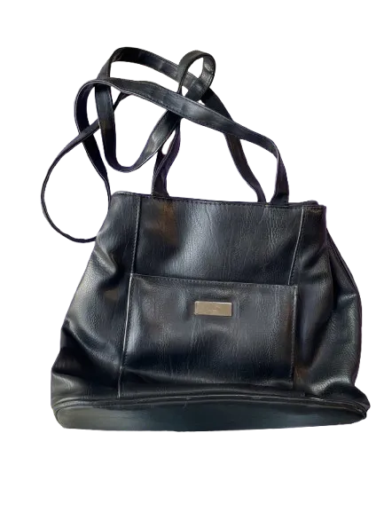 Black Multi Compartment Wallet Shoulder Bag