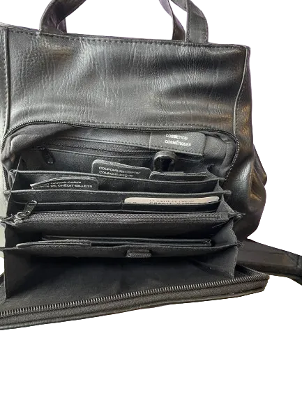 Black Multi Compartment Wallet Shoulder Bag