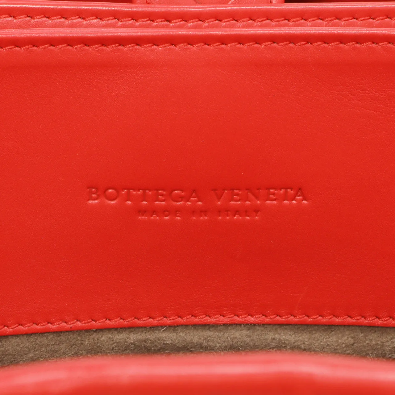 Bottega Veneta Red Intrecciato Small Roma  Bag
