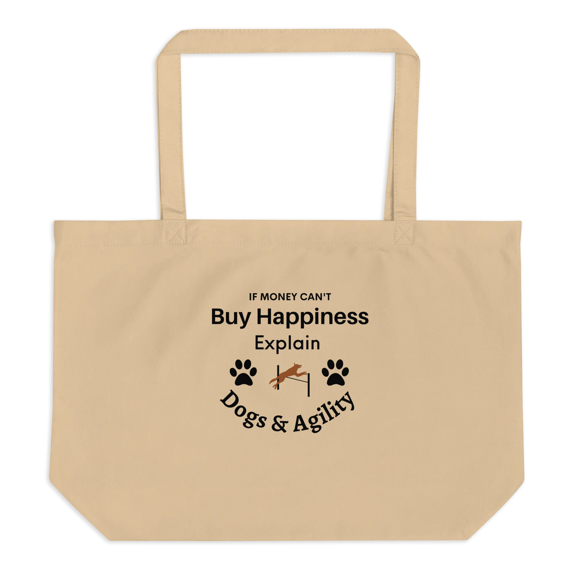 Buy Happiness w/ Dogs & Agility X-Large Tote/ Shopping Bags