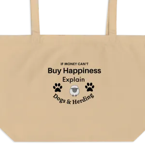 Buy Happiness w/ Dogs & Sheep Herding X-Large Tote/ Shopping Bags