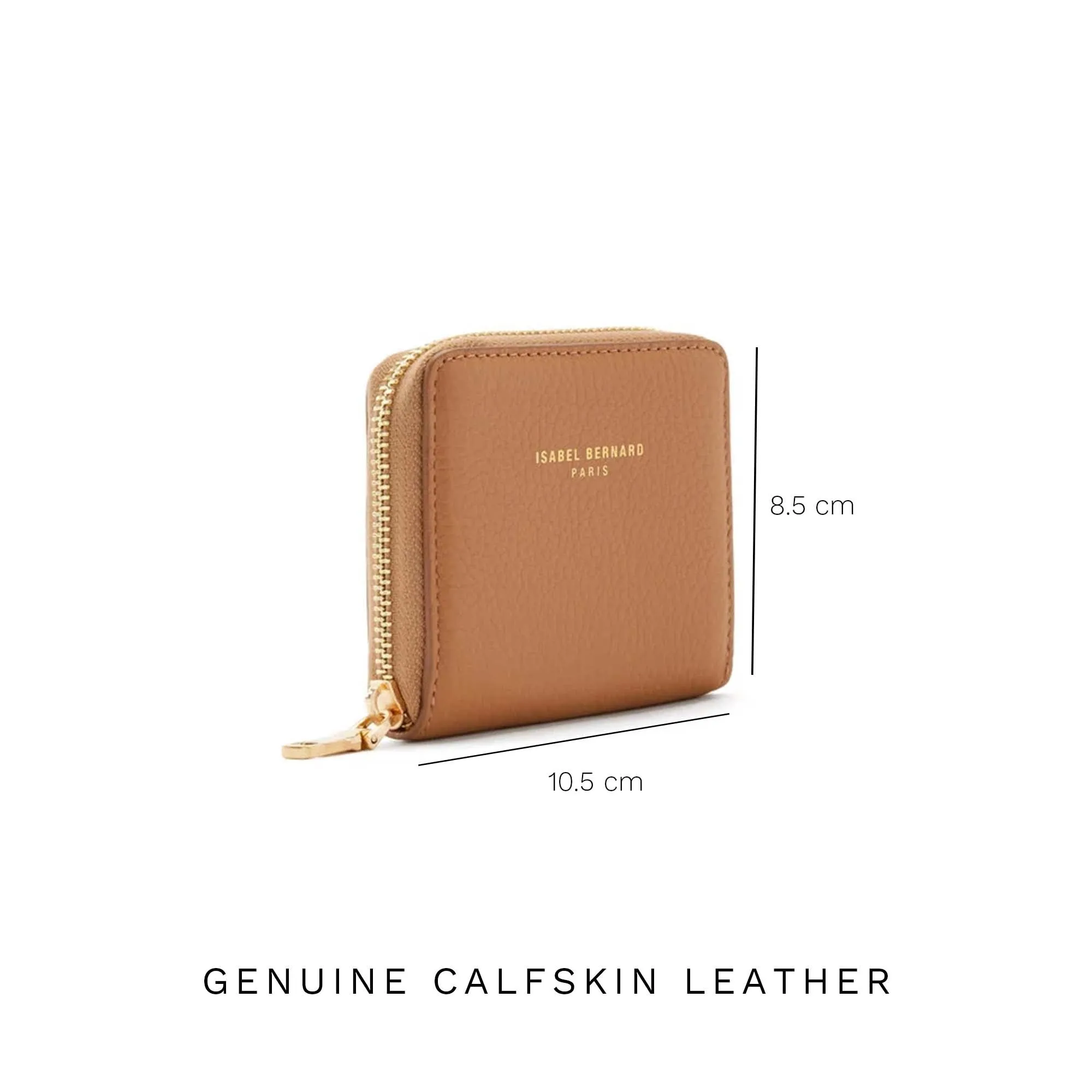 Cadeau d'Isabel camel calfskin leather shopper and zipper wallet gift set