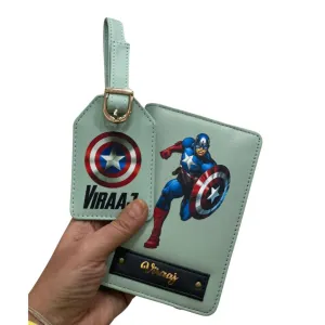 Captain America Passport cover and Bag Tag Combo
