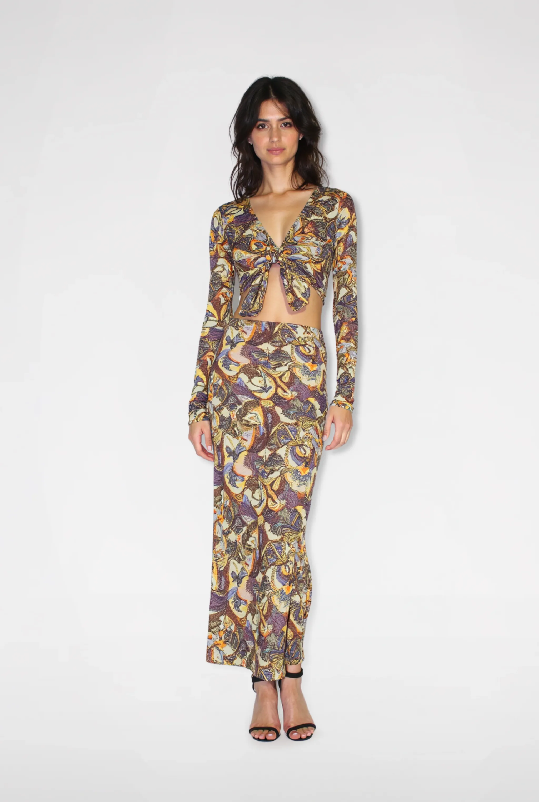 Caroline Abstract Print Knot-Top Set - Multicolor