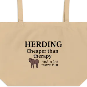Cattle Herding Cheaper Than Therapy X-Large Tote/ Shopping Bags