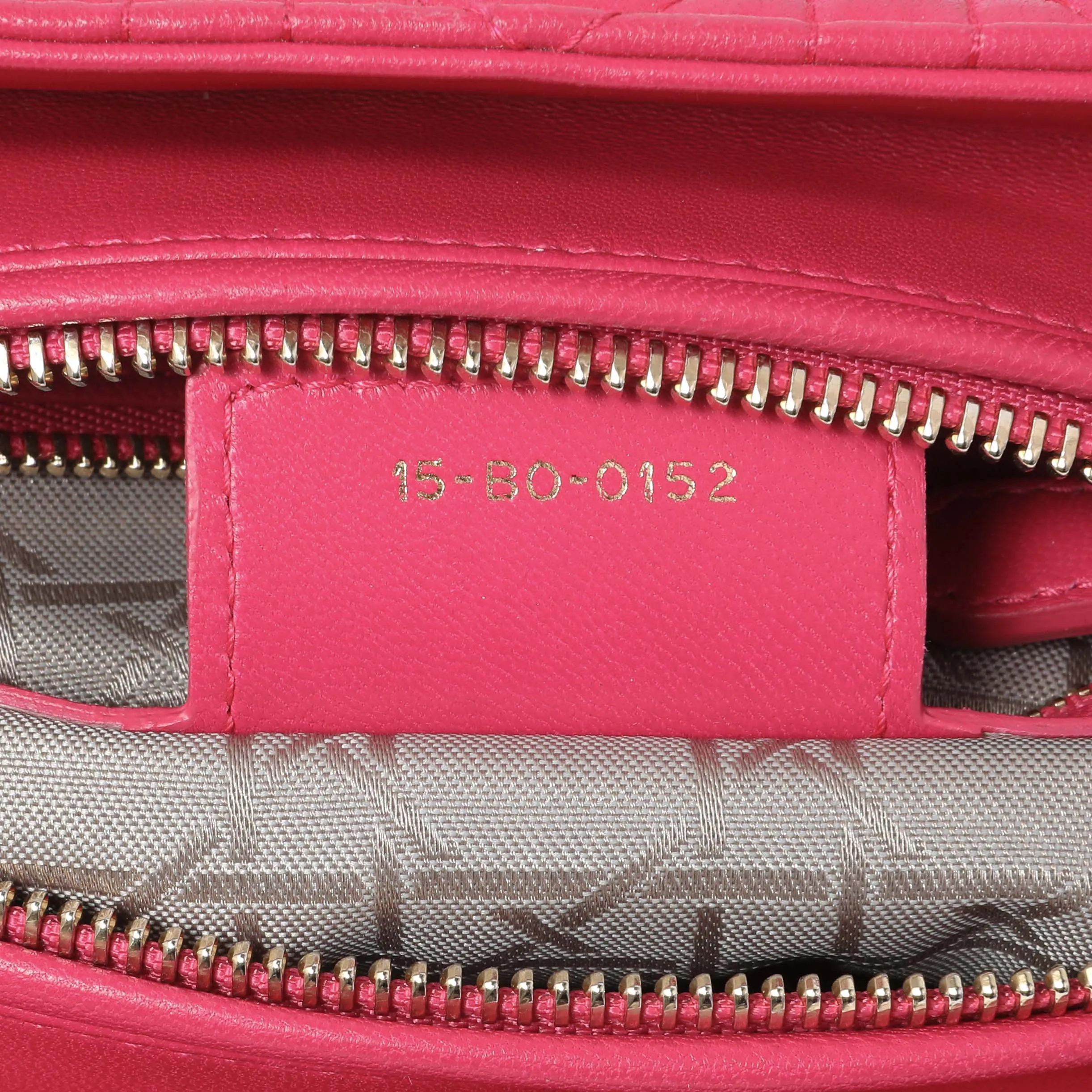 Christian Dior Pink Lambskin Cannage Medium Lady Dior