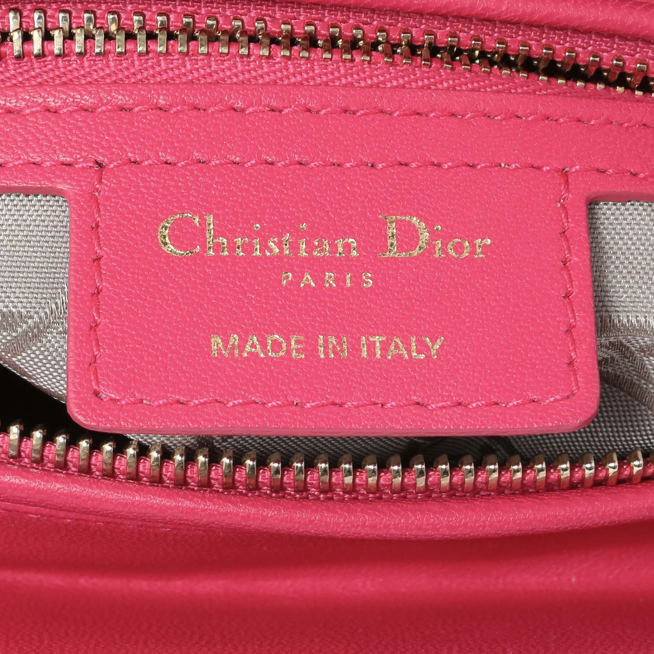 Christian Dior Pink Lambskin Cannage Medium Lady Dior