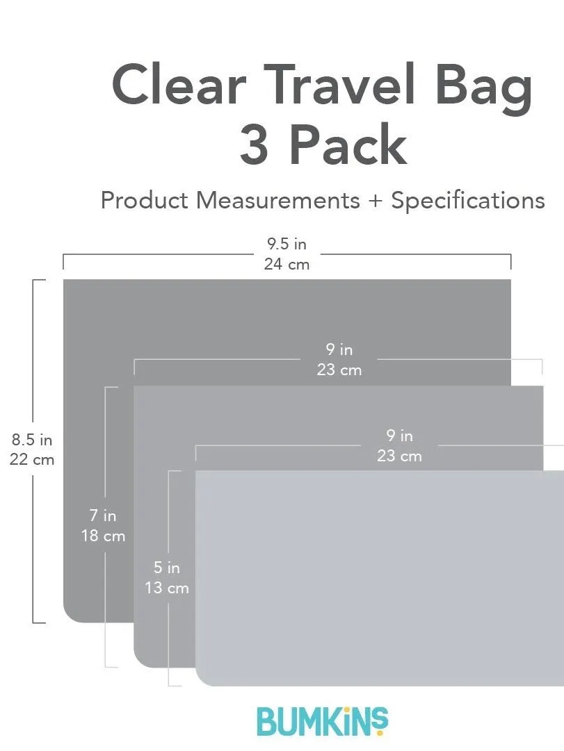 Clear Travel Bag 3-Pack