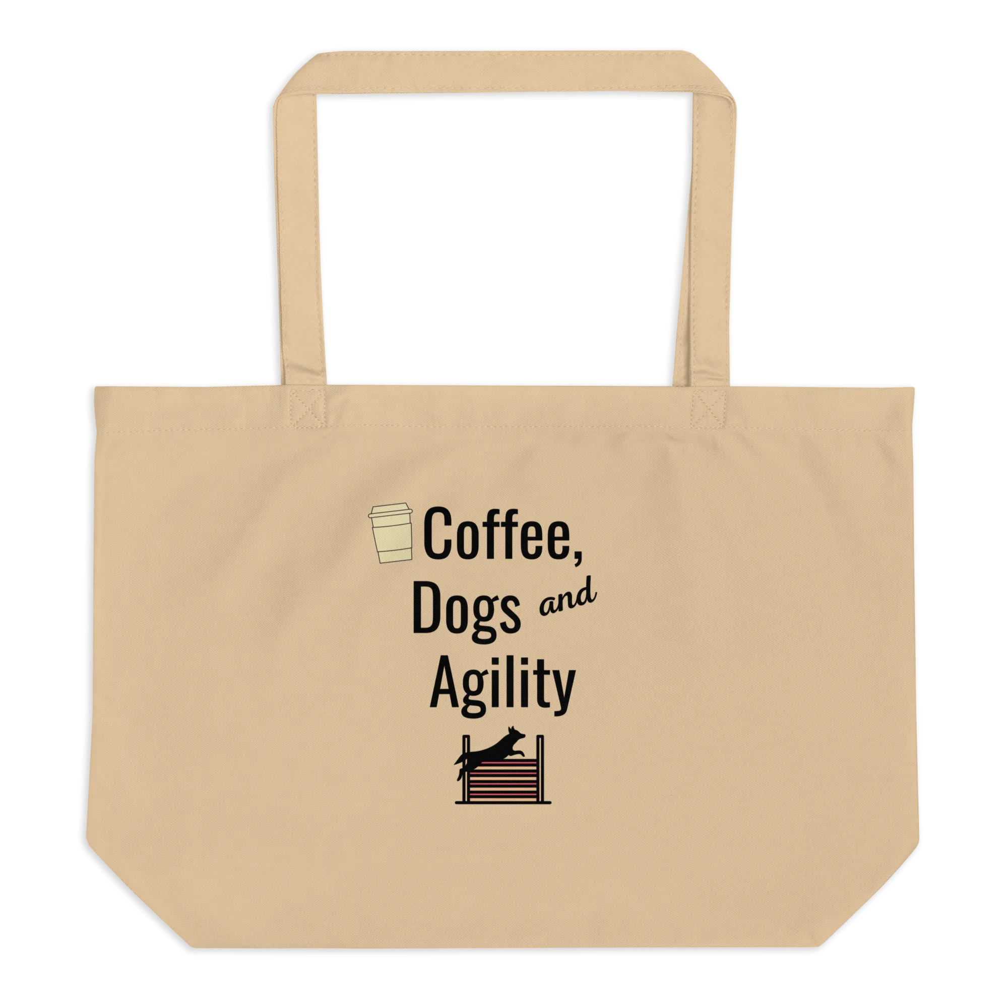 Coffee, Dogs & Agility X-Large Tote/ Shopping Bags