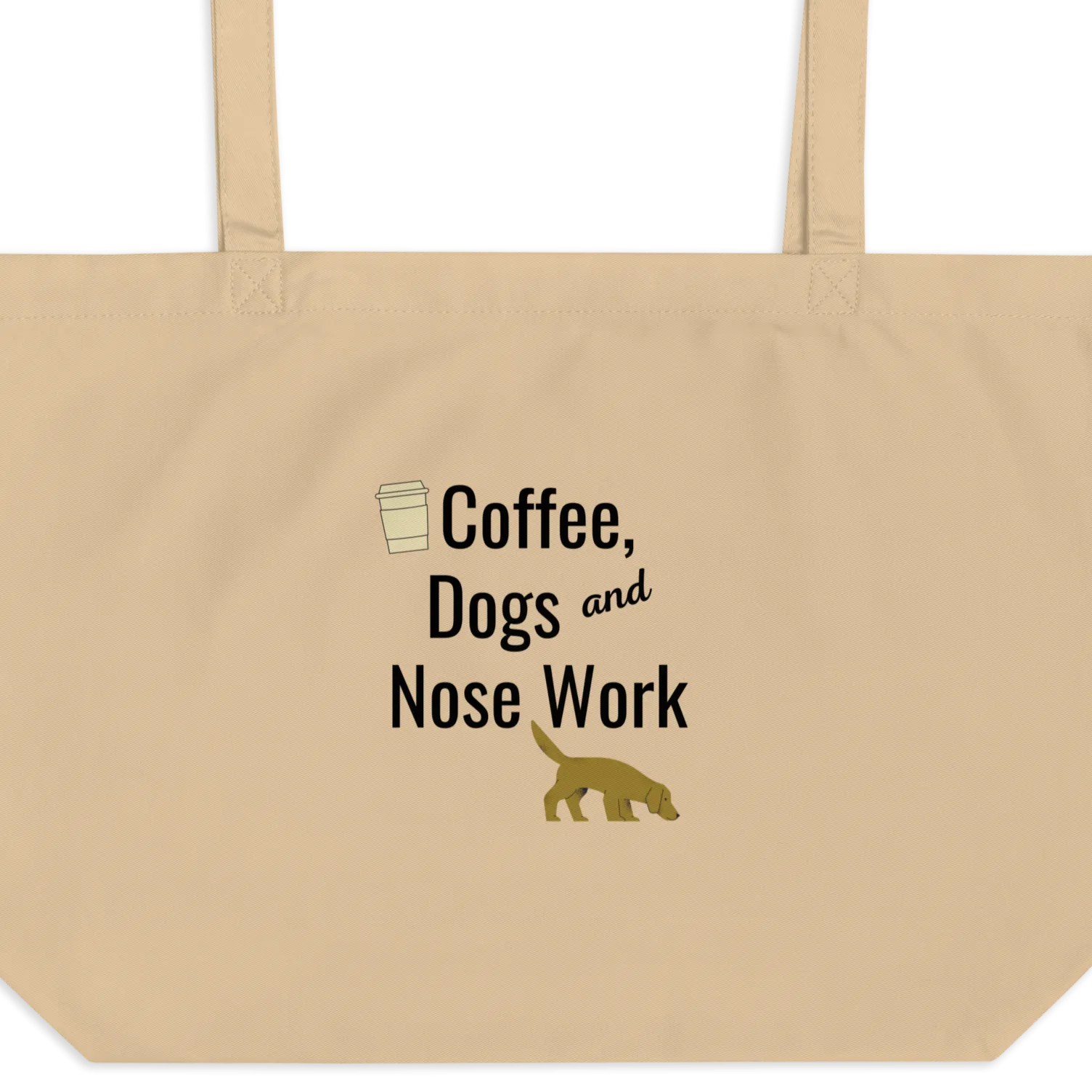 Coffee, Dogs & Nose Work X-Large Tote/ Shopping Bags