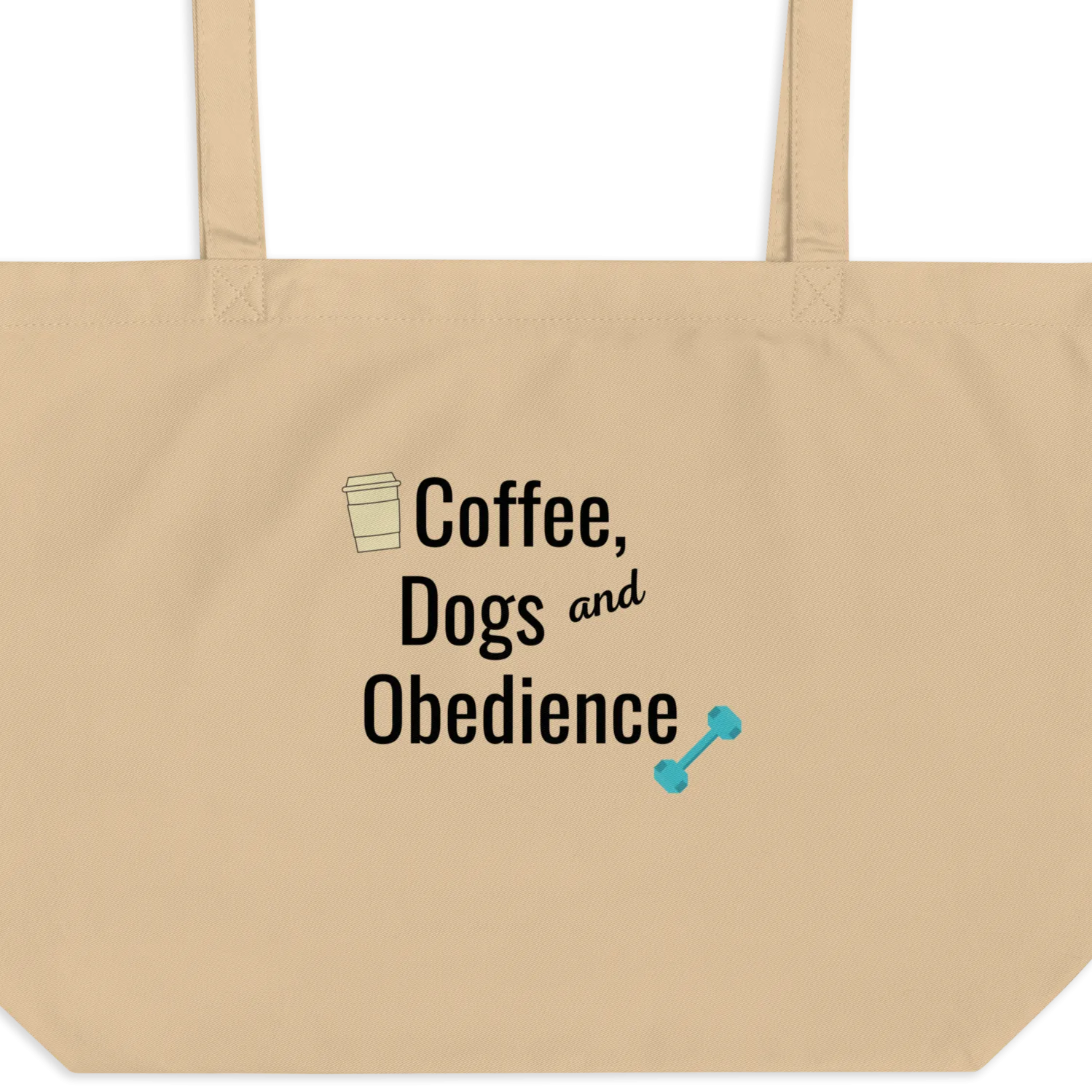 Coffee, Dogs & Obedience X-Large Tote/ Shopping Bags