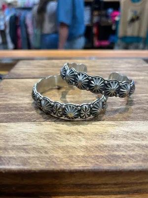 Coleman Stamped Sterling Burst Cuff
