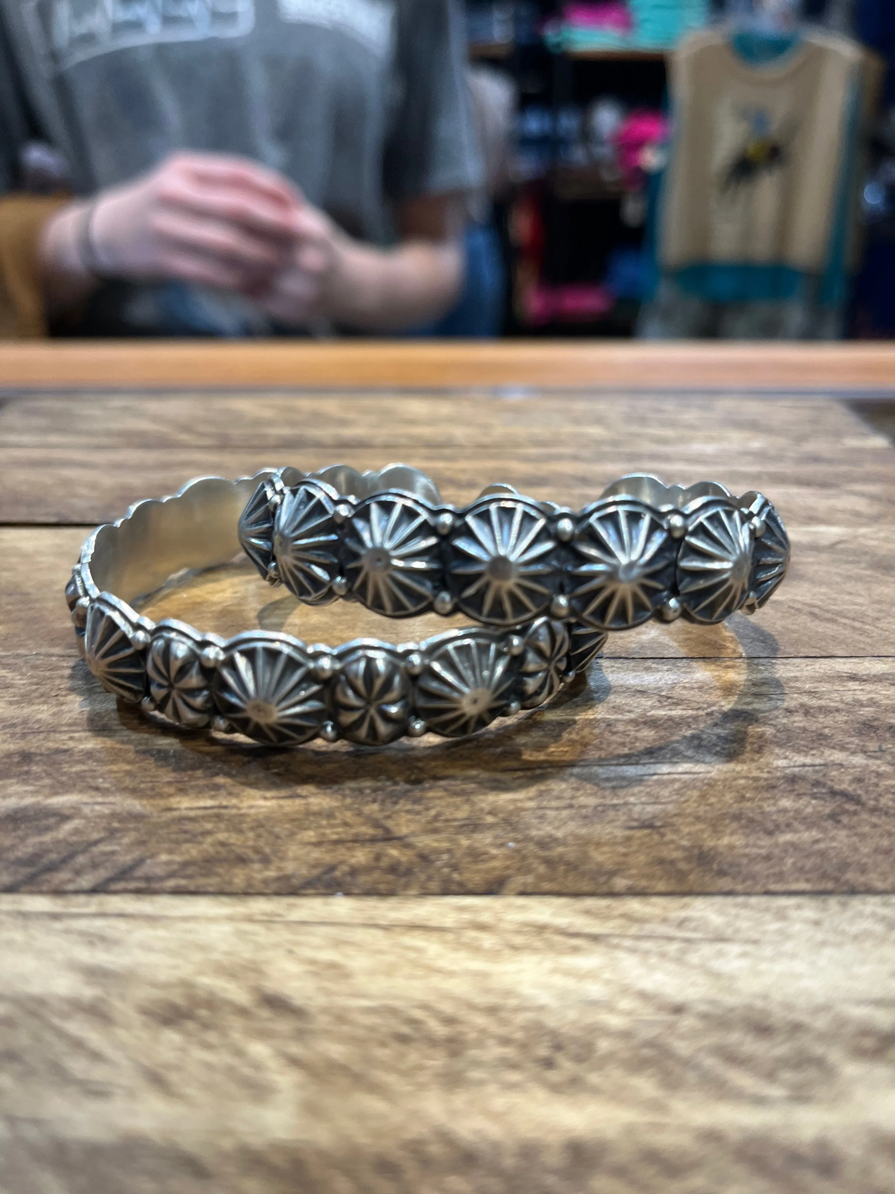 Coleman Stamped Sterling Burst Cuff