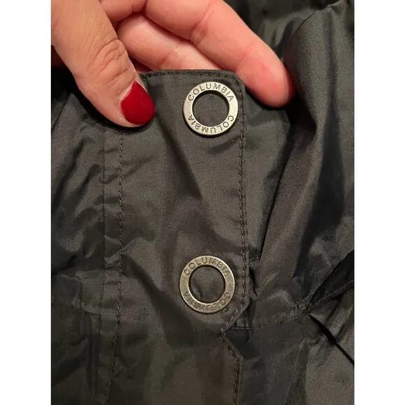 COLUMBIA Omni-Tech Trench Coat Jacket Black Waterproof Lightweight Small EUC