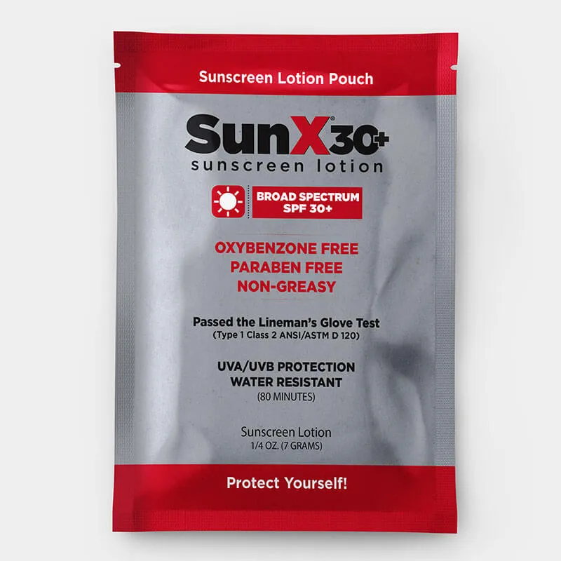 Coretex Sun X SPF 30 Sunscreen Lotion Pouch 15ct Travel Bag (case)