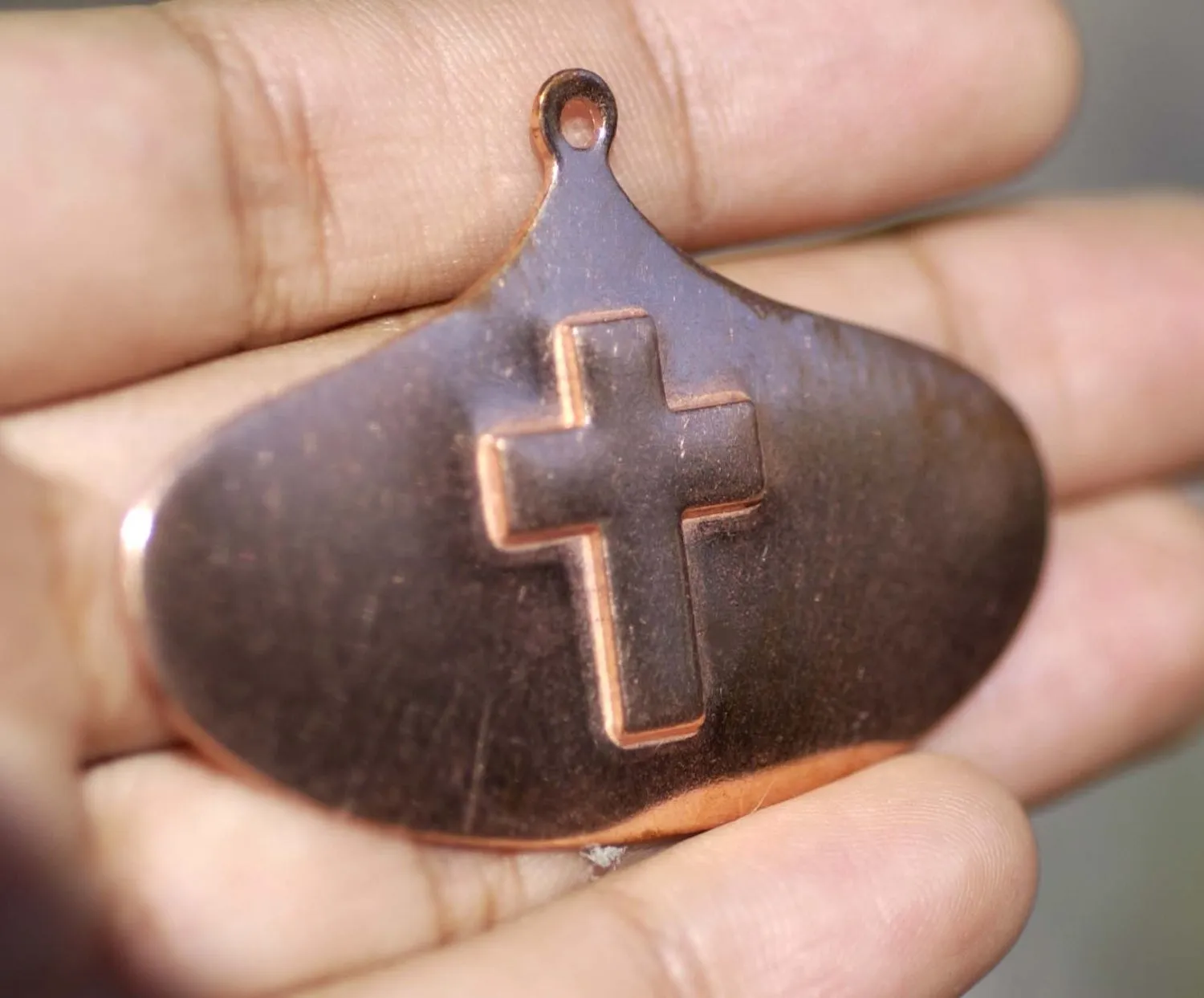 Cross Arabic Hoops Embossed with Hole Cutout Blank for Enameling Stamping Texturing Jewelry Making Blanks - 4 pieces