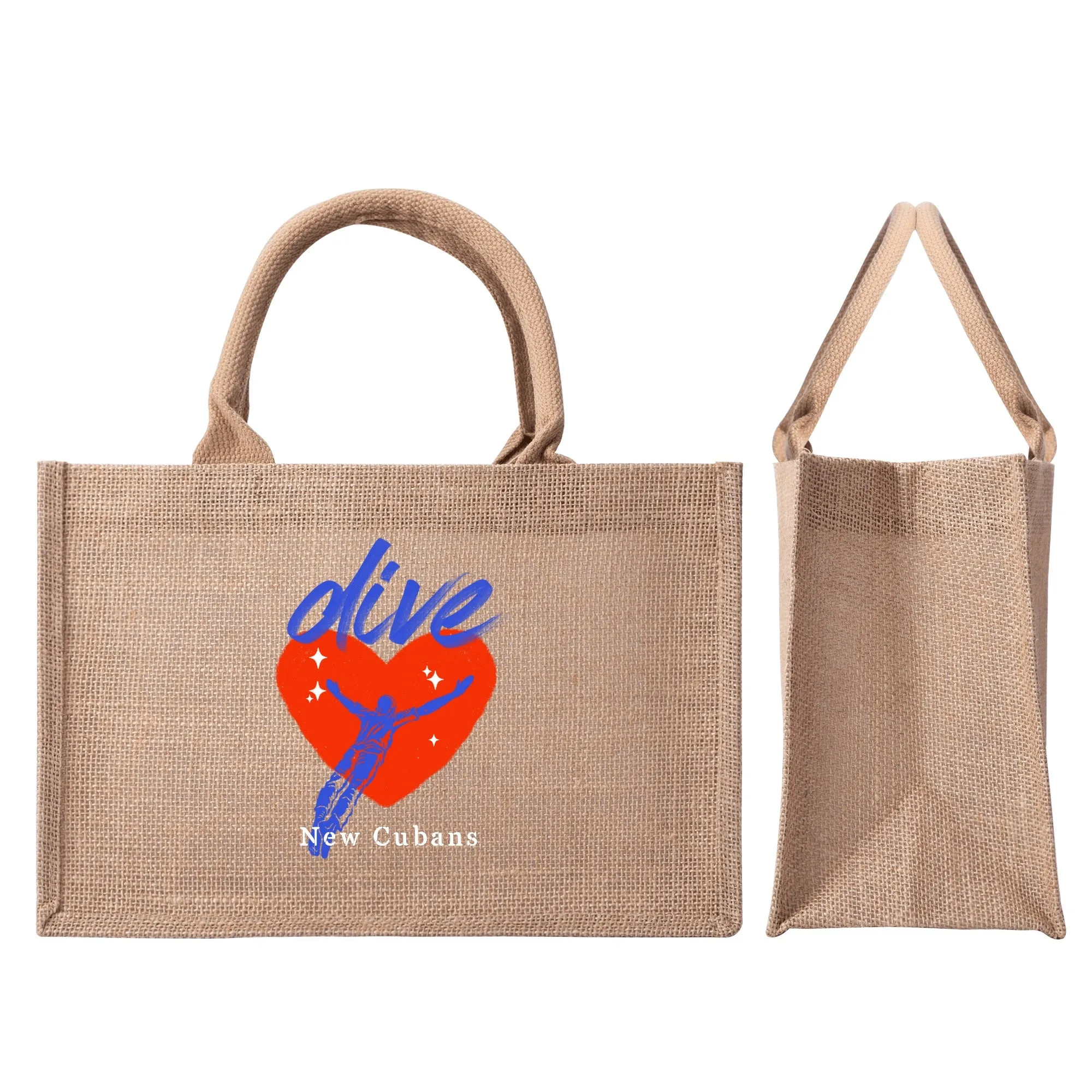 Custom Brown Jute Burlap Tote Bags