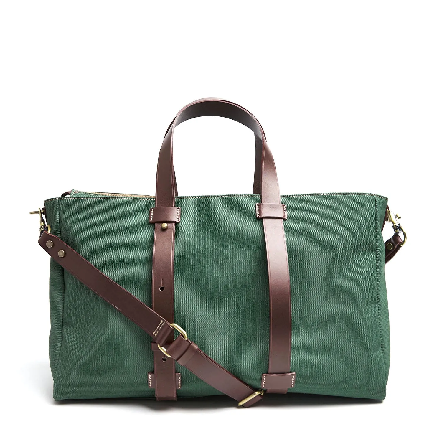 DARK GREEN CANVAS WEEKEND BAG