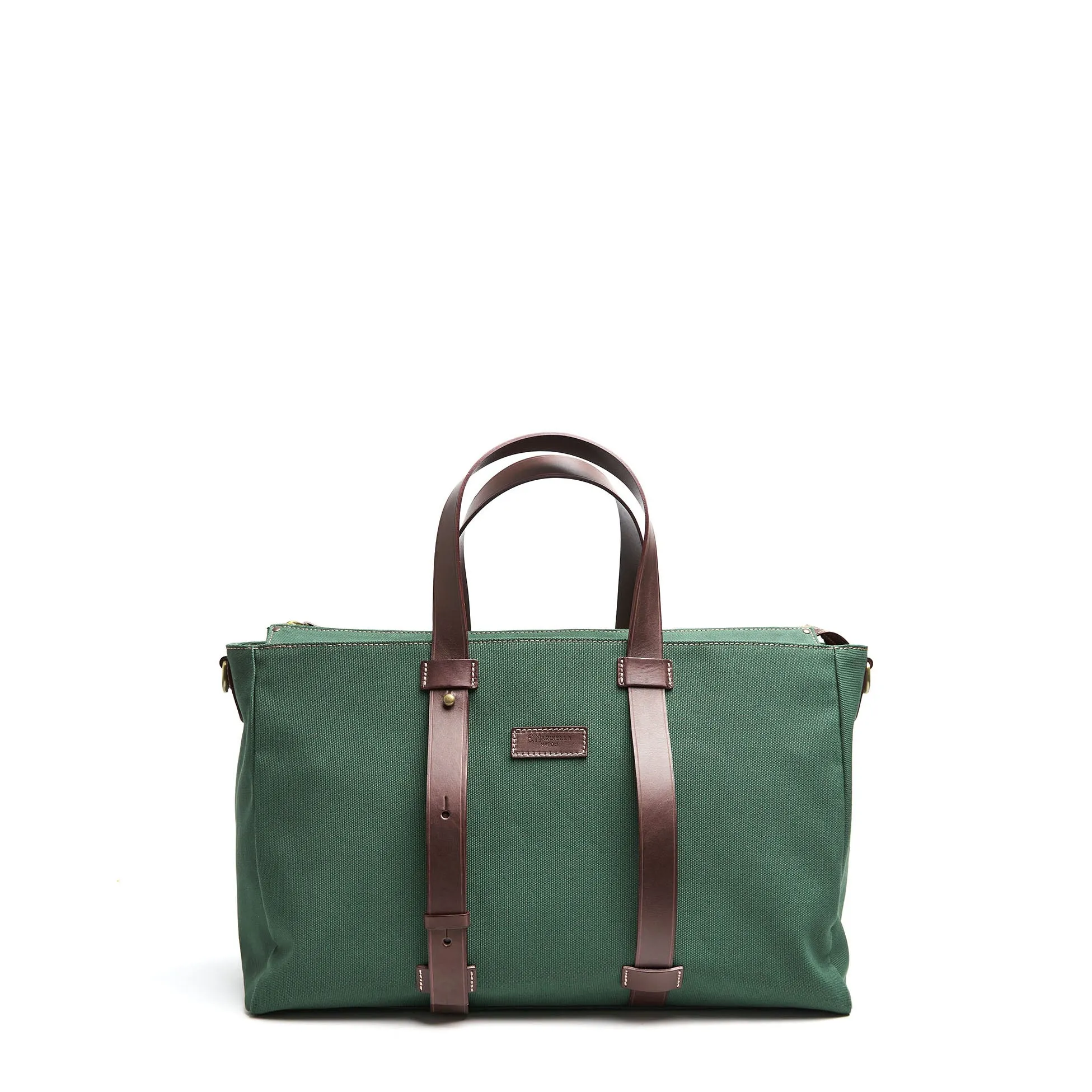 DARK GREEN CANVAS WEEKEND BAG