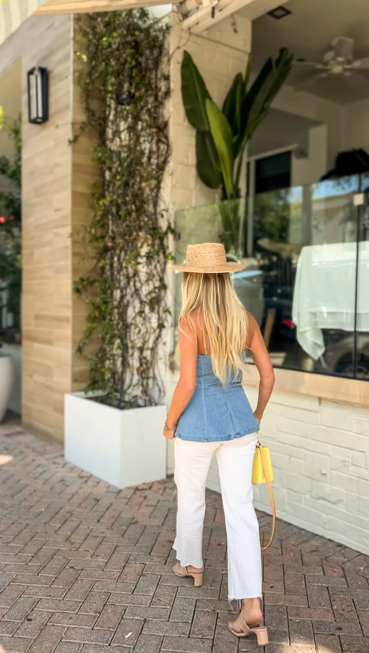 Denim strapless vest