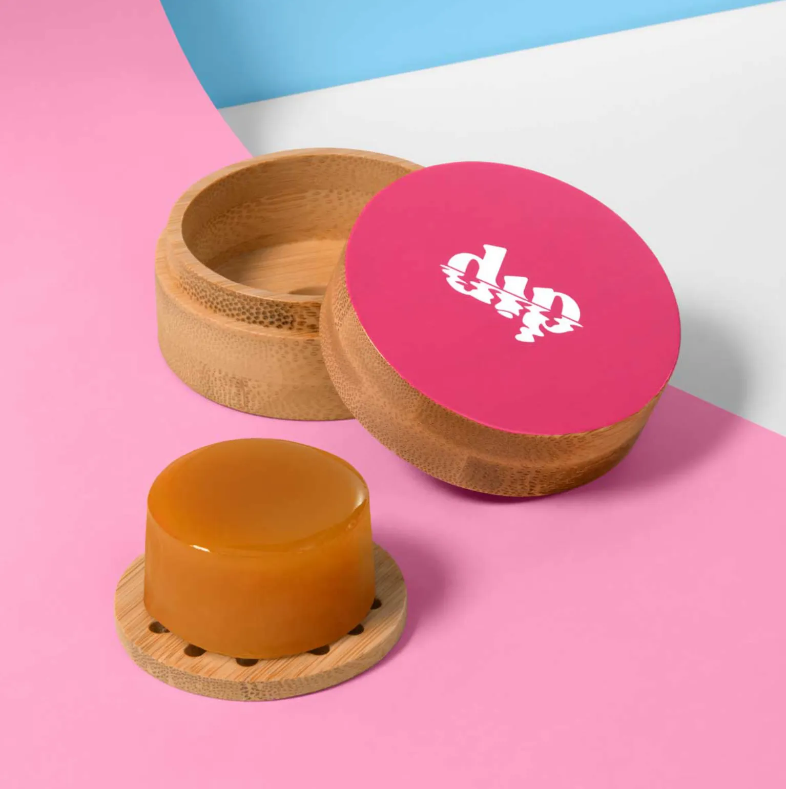dip Mini Bamboo Travel Case with Coaster : Red