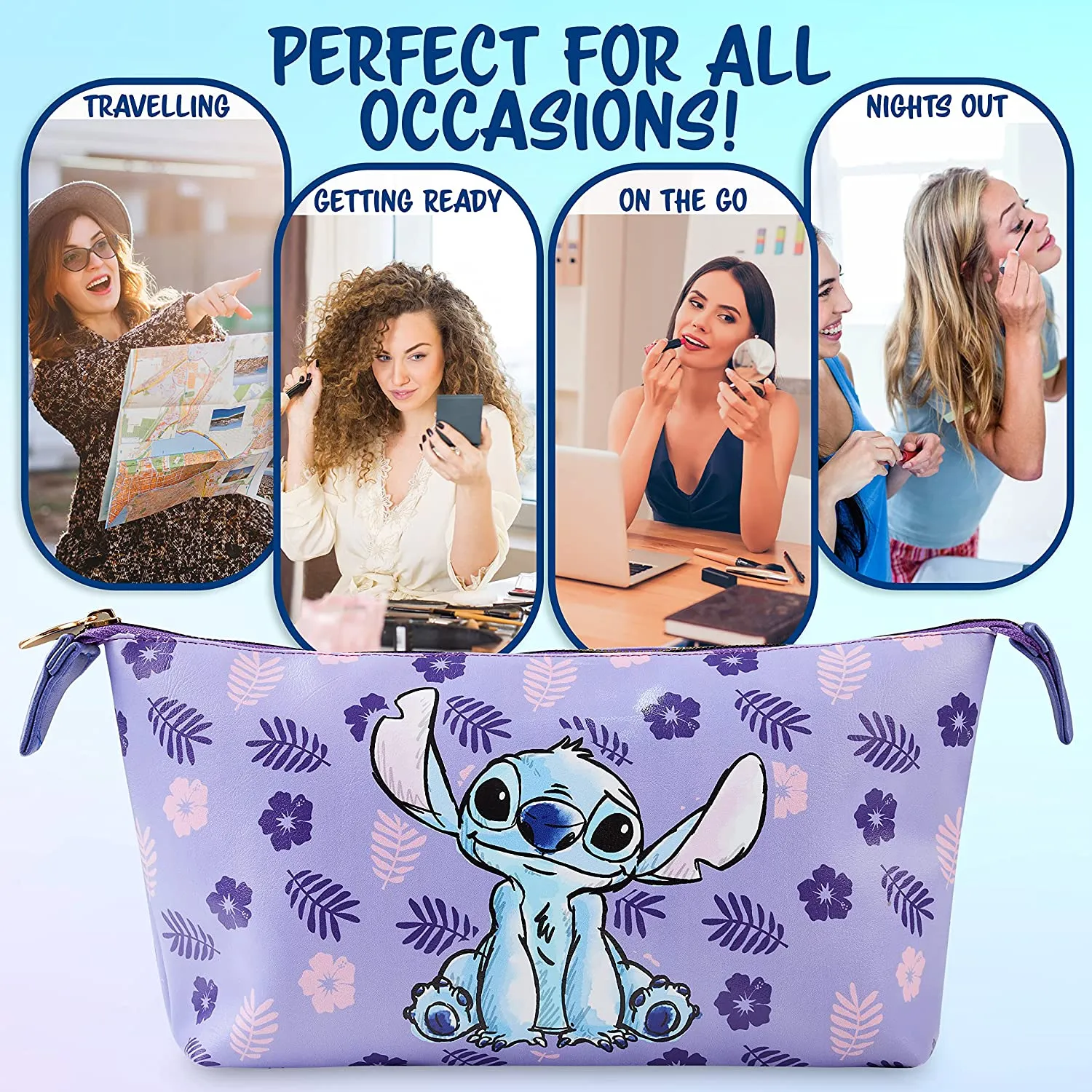 Disney Women's Toiletry Bag - Stitch Cosmetic Bag