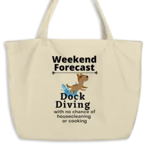Dock Diving Forecast X-Large Tote/Shopping Bag-Oyster