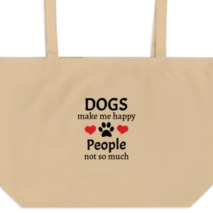 Dogs Make Me Happy X-Large Tote/ Shopping Bag