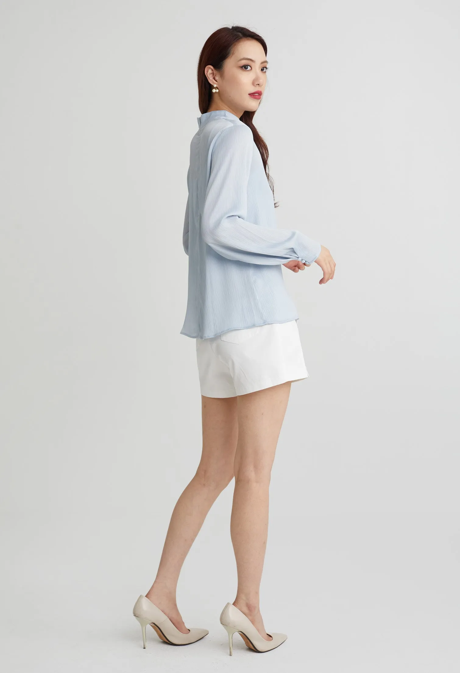 Double Lining Mock Neck Top