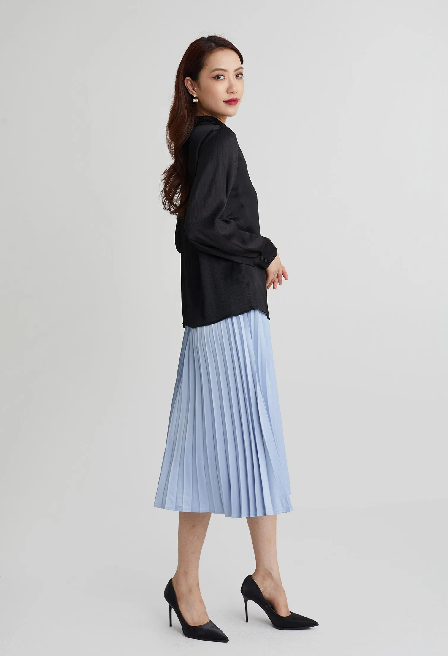 Double Lining Mock Neck Top