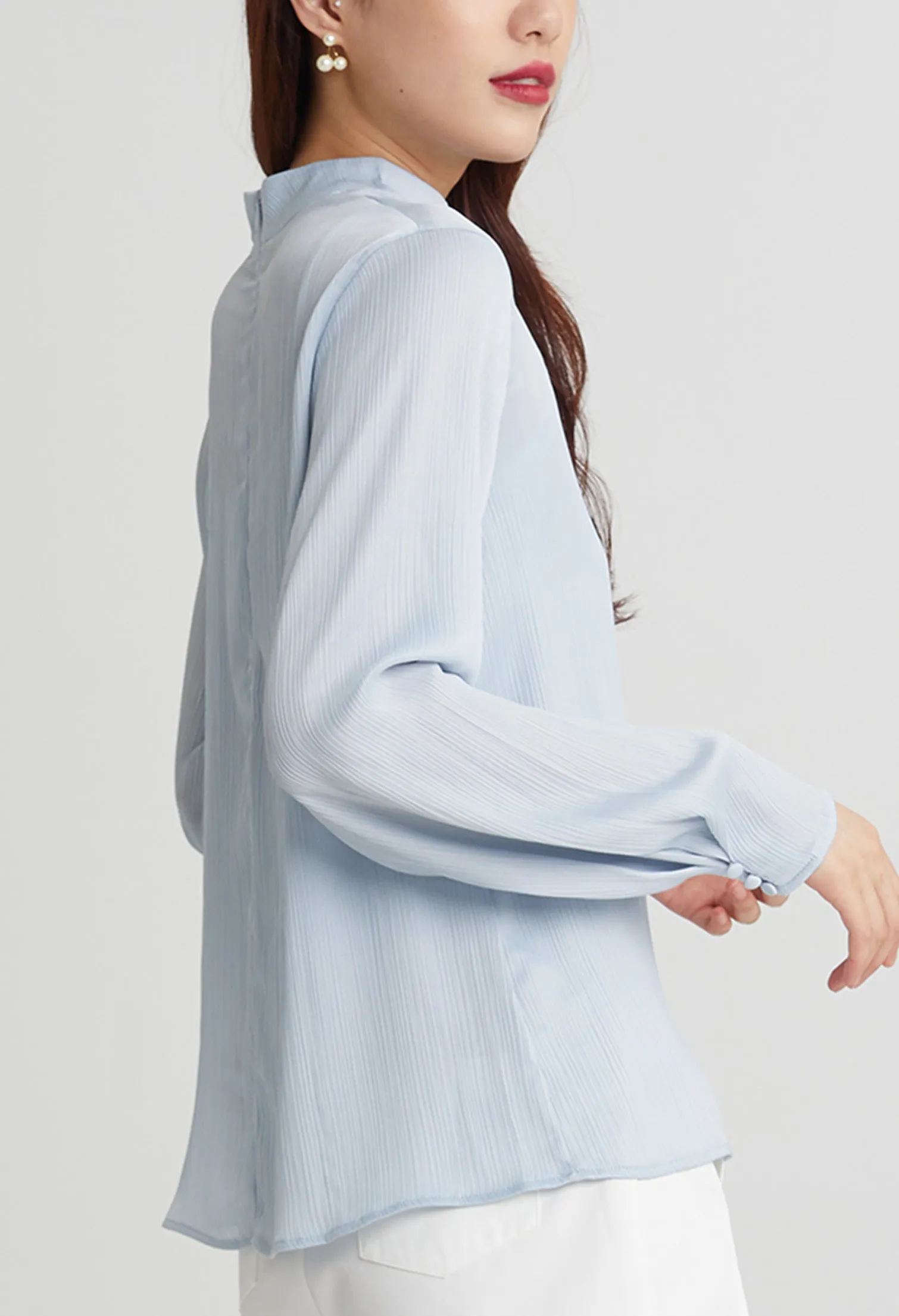 Double Lining Mock Neck Top