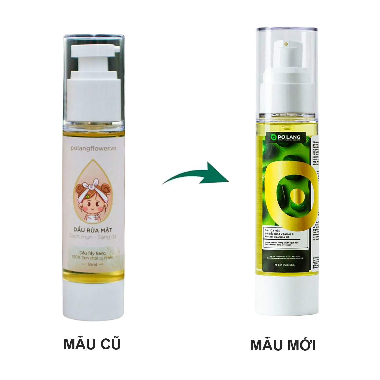 Dầu Rửa Mặt Bơ Tươi Pơ Lang 55ml