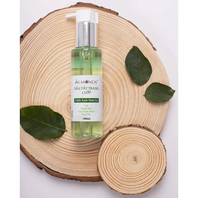 Dầu Tẩy Trang Rau Má Almonds 2 Lớp Sạch Sâu Ngừa Mụn 100ml