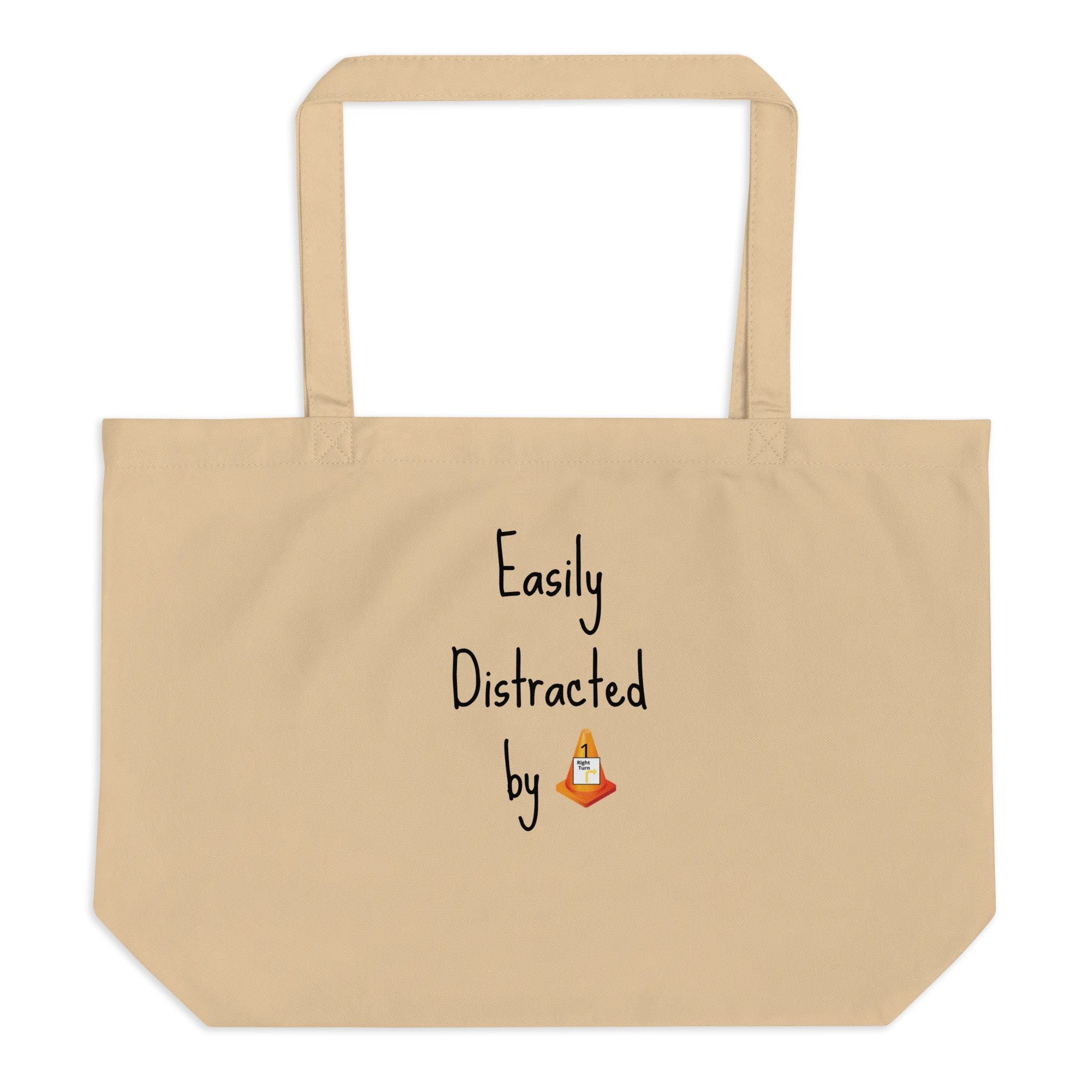Easily Distracted by Dog Rally X-Large Tote/ Shopping Bags