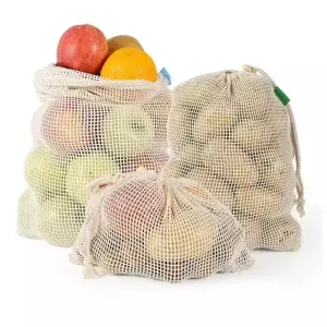 Eco-Friendly Reusable Cotton Produce Bags – Washable and Durable for Grocery Shopping