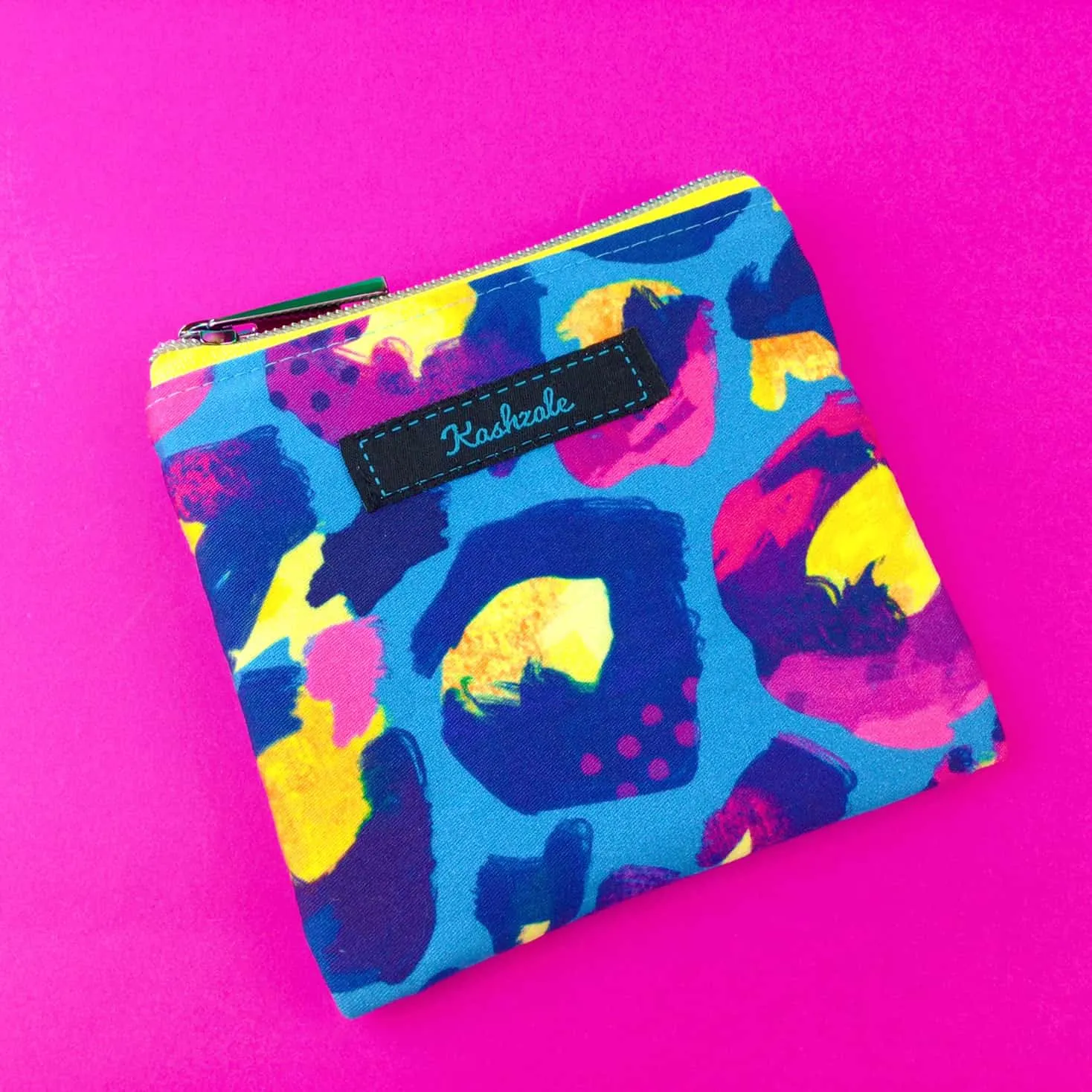 Electric Leopard Coin Purse. Kasey Rainbow Design.