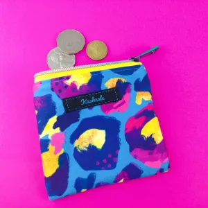 Electric Leopard Coin Purse. Kasey Rainbow Design.