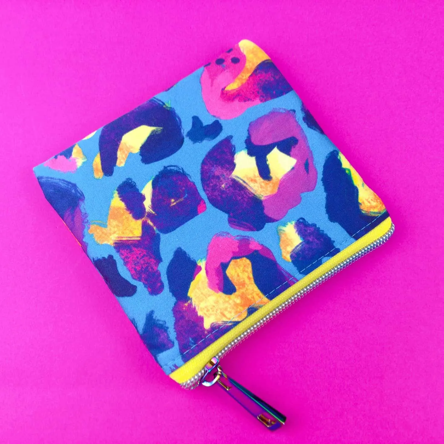 Electric Leopard Coin Purse. Kasey Rainbow Design.
