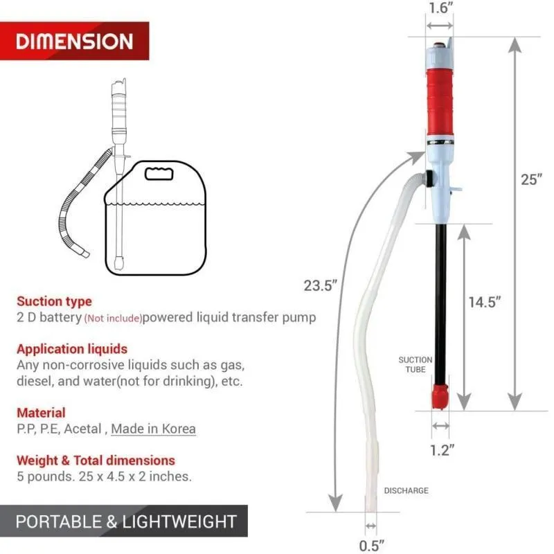 Electric Liquid Transfer Pump Car Vehicle Fuel Gas Suction