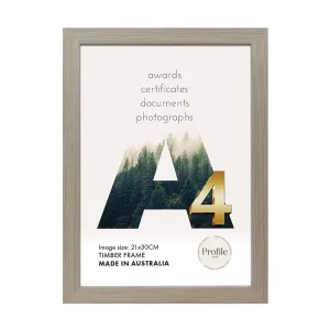 Elegant Stone Ash Timber A4 Picture Frame