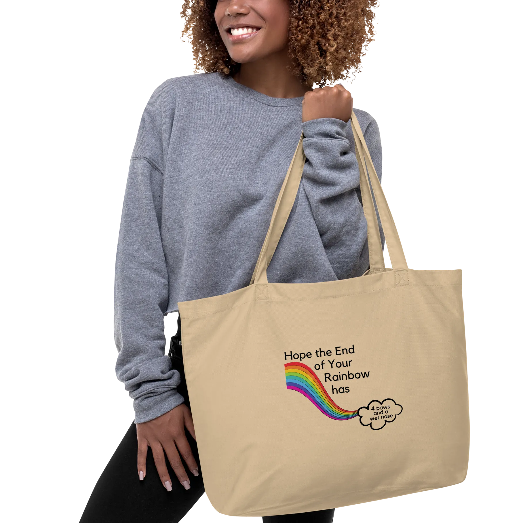 End of Your Rainbow with Cloud X-Large Tote/ Shopping Bags