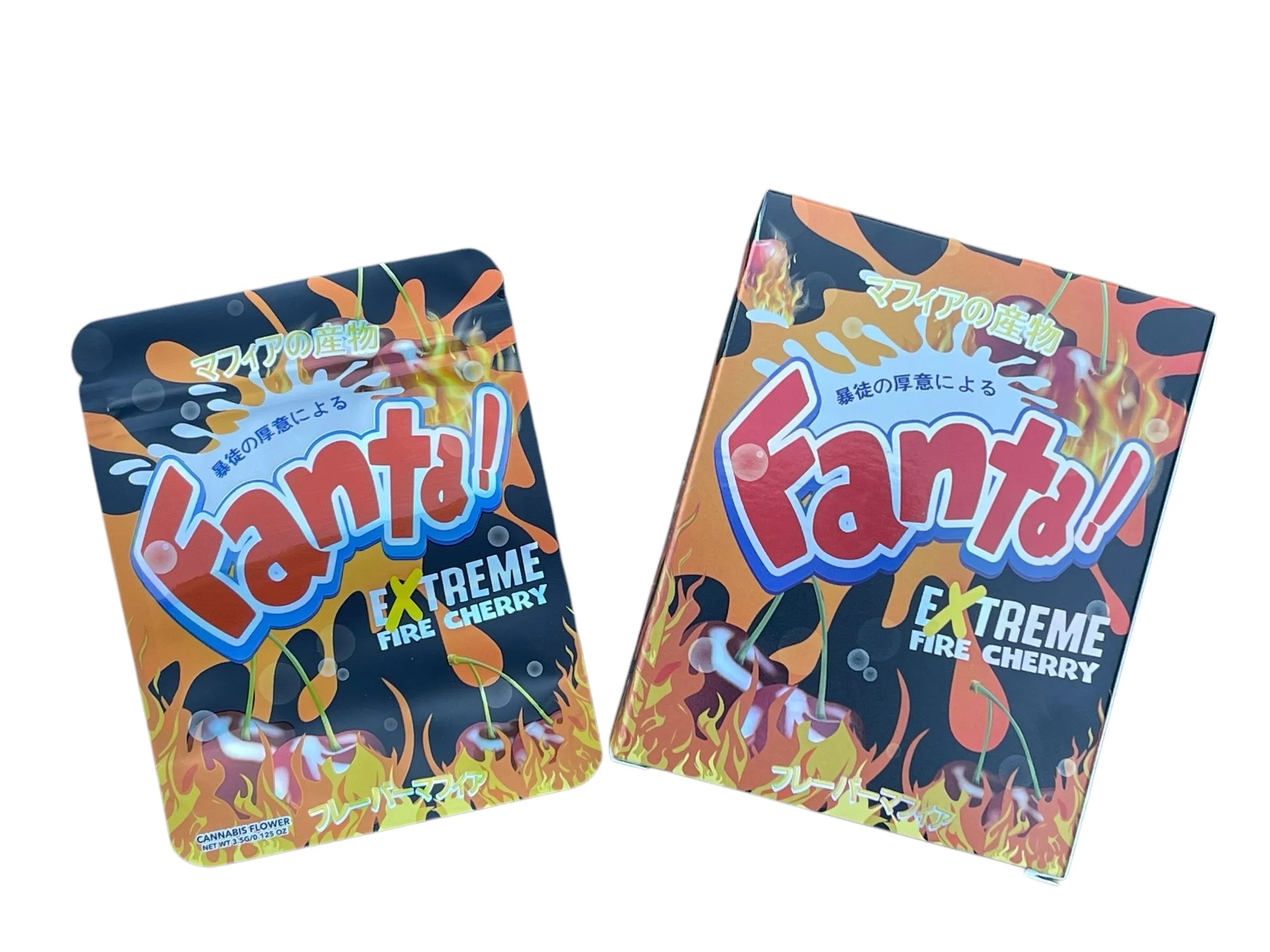 Fanta! Extreme Fire Cherry Mylar Bag with Box 3.5 Grams | Ziplock Baggies